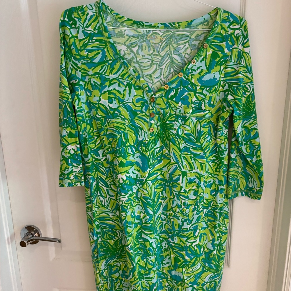 Lilly Pulitzer Vibrant Green and Blue Swim Cover-Up
